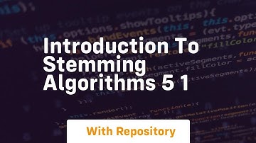 Introduction to stemming algorithms 5 1