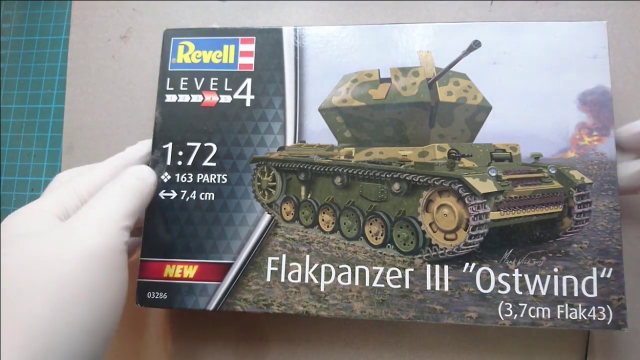 Revell 1:72 Scale Flakpanzer III Ostwind Model Kit - Military Vehicle Assembly Kit - View #3