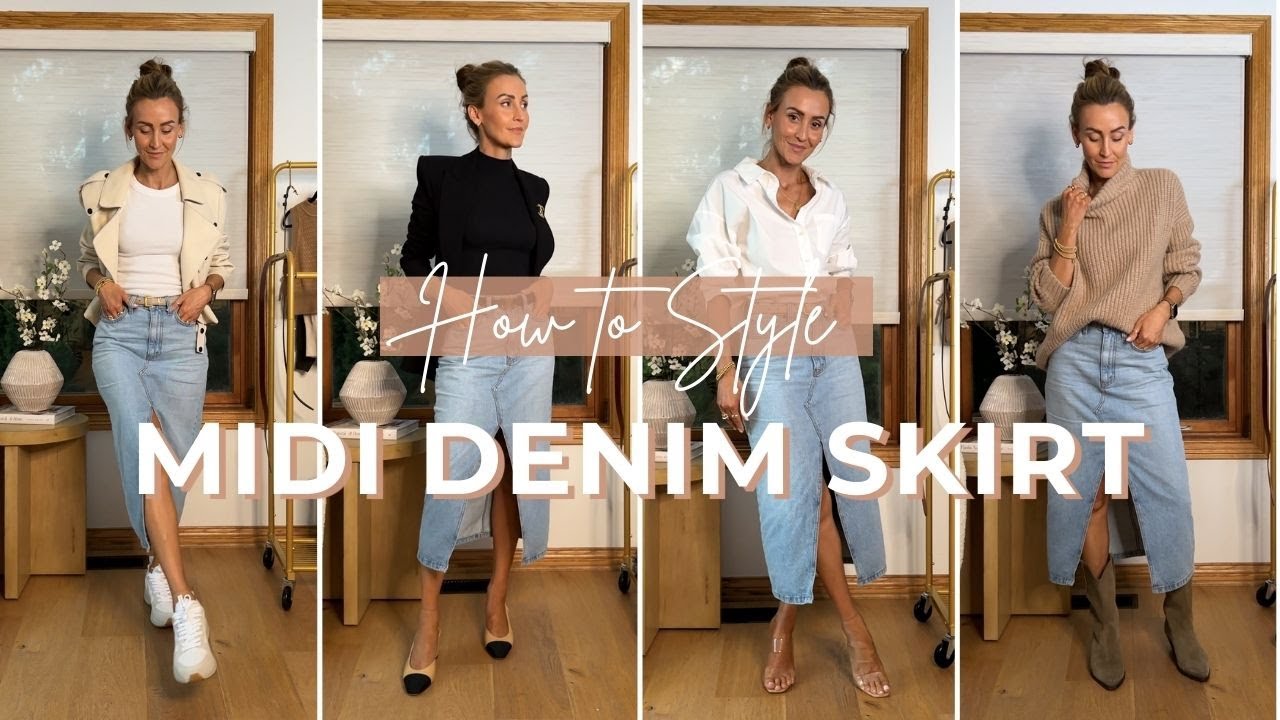 Denim Original|women's High Waist A-line Denim Skirt - Knee-length Office  Lady Casual