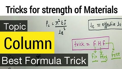 strength of Materials Tricks || column formula trick || How to remember formula? Best tricks