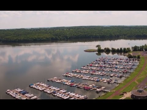 Aerial footage of Nockamixon State Park in Bucks County ...