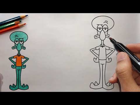 HOW TO DRAW SQUIDWARD TENTACLES | DRAWING SQUIDWARD FROM SPONGEBOB EASY