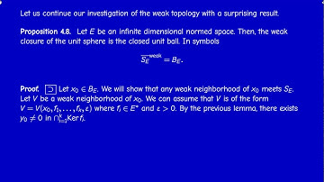 Math400 - Functional Analysis - Section 4.2 - The weak topology of a normed space - Part 2