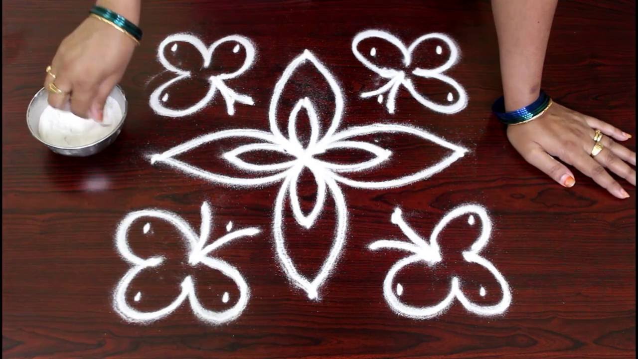 simple kolam designs with 5x5 dots-simple muggulu with 5x5 dots ...