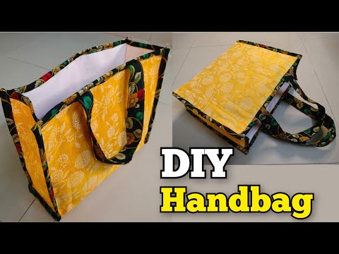 Easy Cloth Bag Making At Home Purse Shopping Bag Ladies Bag Cutting And Stitching DIY Tote Bag