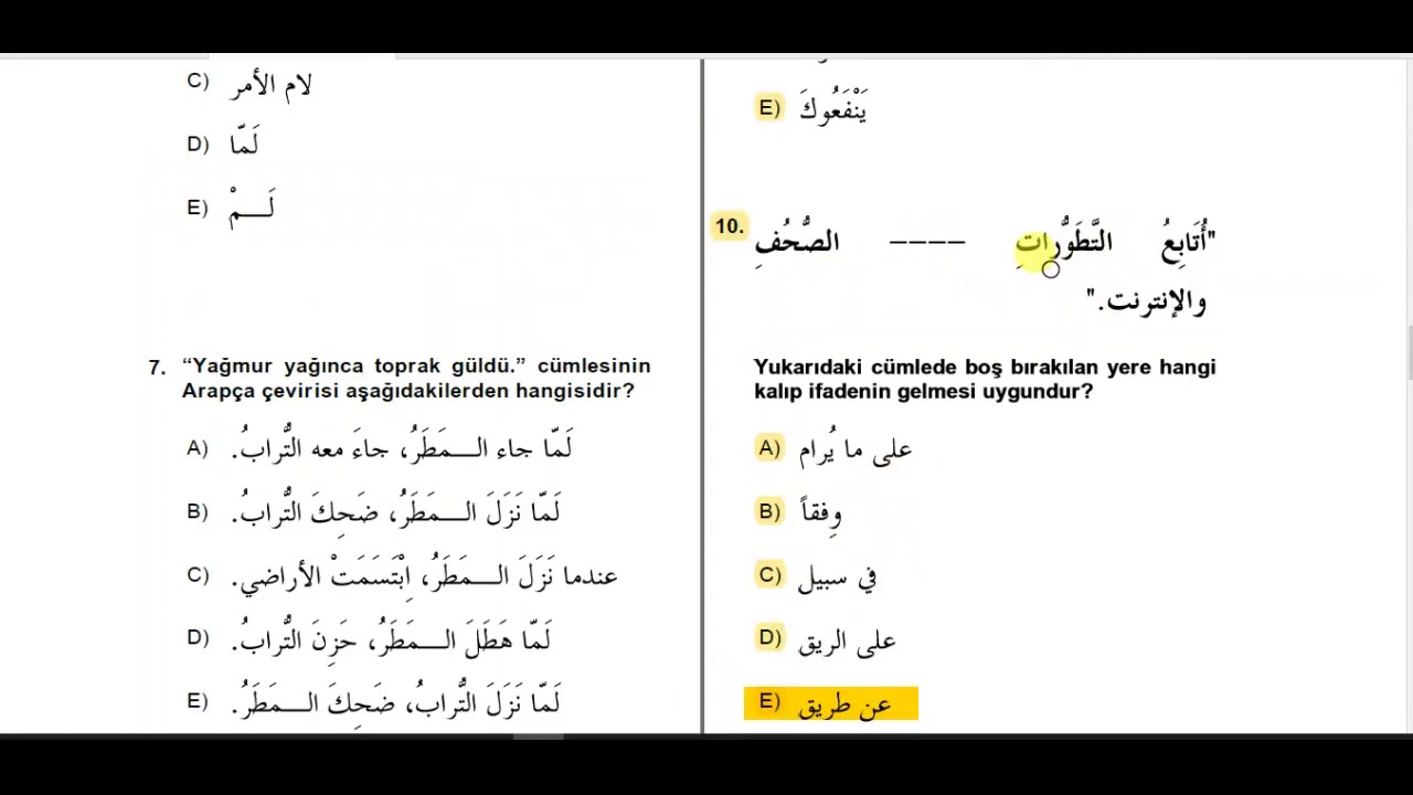 02 ARAPÇA 3 2019 DÖNEM SONU SINAVI