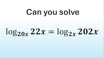 An Outstanding Logarithmic Equation | Can You Solve?