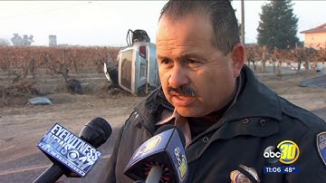 2 people injured in a crash involving a big rig and a car in Fresno County