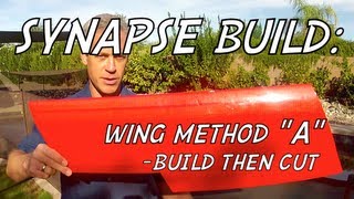 SYNAPSE WING BUILD - Method A: Build Then Cut
Here is the build option where the 9 Armin Wing is constructed first, then cut at the root and tip, and the spar is inserted through the lower wing former so that it exits the leading edge and traverses the wing roots at 1 forward of the trailing edge.
This wing construction uses standard Experimental Airlines techniques. If you are not familiar you may wish to look at other videos on this channel before proceeding.
Note that angle measurements may not exactly reconcile the stated sweep angle due to decimal rounding. Your measurements may also vary slightly due to construction technique but the overall design is forgiving of variations.
The spar channel coring procedure is best done with an aluminum arrow shaft or 1/4 tubing, but a taped-up carbon arrow will work. Carbon arrows are recommended for the actual spar as well, although a dowel would be acceptable.
If you are considering a collapsible wing think about using a rigid spar channel insert such as a carbon arrow or aluminum arrow or thin plastic, inside which fits the actual spar made of carbon fiber or wood dowel can easily and reliably pass through, over and over. For occasional wing break downs the pure foamboard channel is OK, but I do recommend Method B for that application.
Stay tuned for other videos with control surfaces and servos, wing joining, vertical stabilizers (winglets), and the fuselage. SYNAPSE WING BUILD - Method A: Build Then Cut