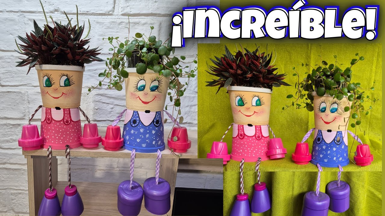 🤩 MACETAS MUÑECA DE RECICLAJE/Liliana Muñoz