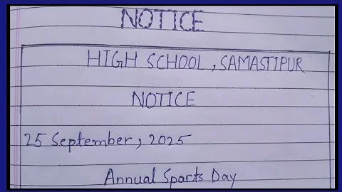 Notice writing on annual sports day in English || How to write notice in English.