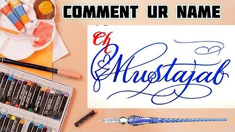 Ch Mustajab Name Signature Calligraphy Status | How to Draw, Cursive Calligraphy with Cut Marker