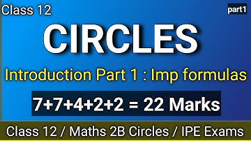 Inter 2nd year Circles Introduction Part 1 | Maths2B | Circles IMP Formulas
