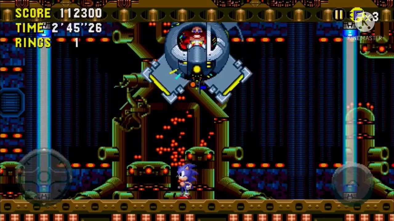 Megadroid fights Sonic CD final boss