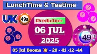 Uk49s double predictions for today 06-07-25 | today uk49s lunchtime prediction