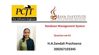 43. Database Management System | Task 43 | 1st Year | Java Institute