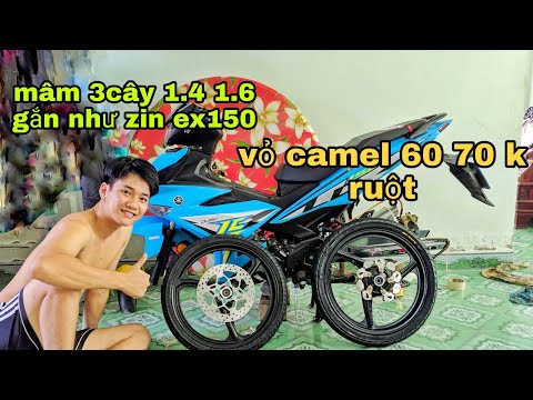 Video Mâm 3 đao eken 1.4 1.6 cho ex150 gắn như zin, vỏ camel... - youtube