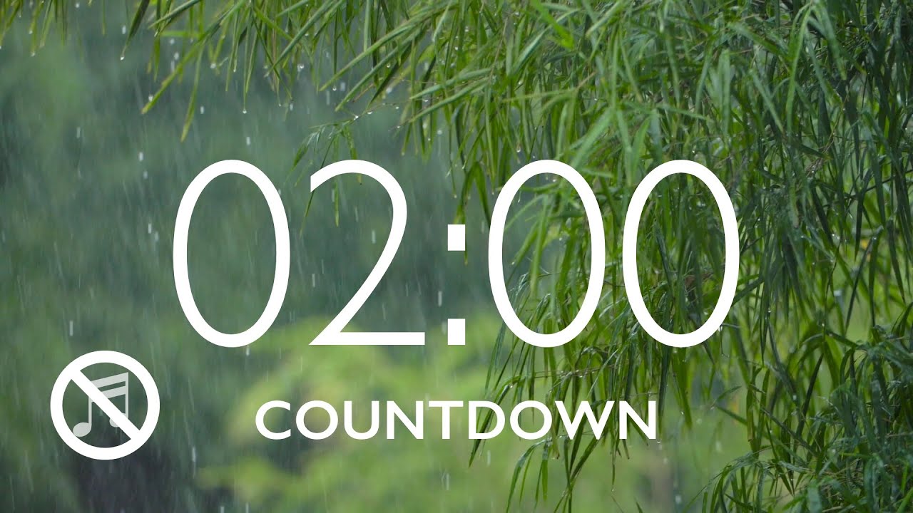 2 Minute Timer with Rain Sounds and Alarm - YouTube