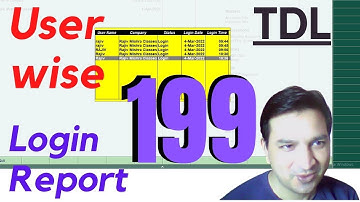 Tally Chapter 199 TDL for Tally User Login History By Rajiv Mishra Computer Class | Tally TDL Code