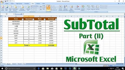 How to Create Subtotal in Microsoft Excel Part-II