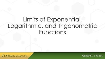 Limits of Exponential, Logarithmic, and Trigonometric Functions | Basic Calculus