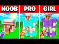 NOOB vs PRO vs GIRL FRIEND VILLAGER GOLEM DIAMOND TITAN HOUSE Build Battle! (Building Challenge)