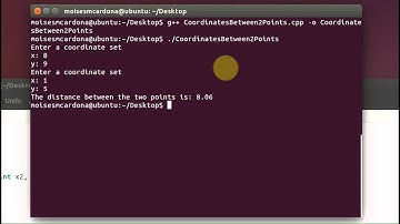 Coordinates Between 2 Points C++ Code (Linux)