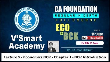 Lecture 5 | CA Foundation | Eco BCK | Regular In-Depth Course| Nov21 & May22