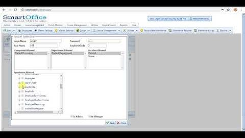 Smartoffice Attendance | System User