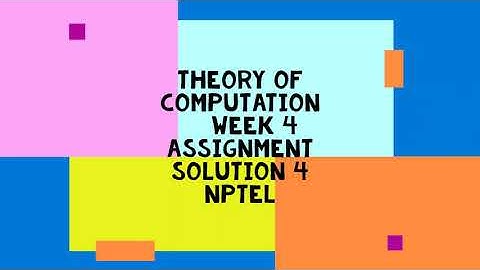 Theory of Computation week 4 || assignment 4 nptel || nptel solution 2022