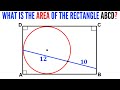 Can you find area of the rectangle ABCD? | (Circle inscribed in a rectangle) | #math #maths