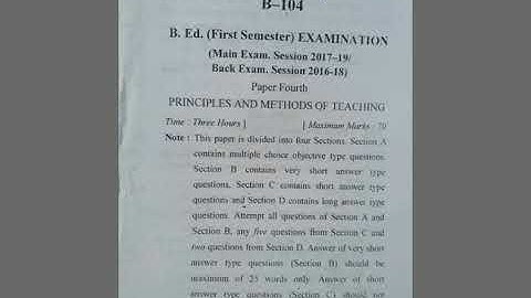 Principles and method of teaching B.Ed 1 sem kumaun University