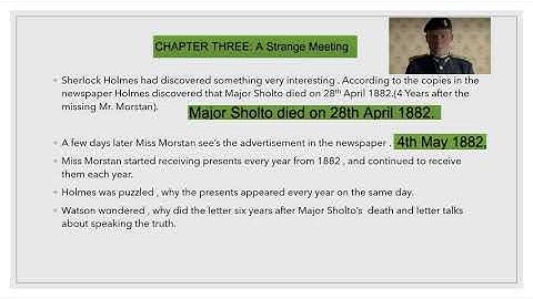 Lesson 4.4 The Sign Of Four – Part 1 -The Story Chapter 1 to Chapter 3