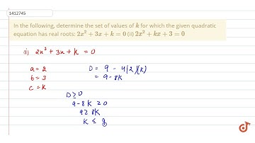 In the    following, determine the set of values of  ltmath gt  ltmi gtk lt/mi gt  lt/math gt