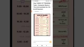 BASIC ICT TRAINING | DAILY SEDULE | DAY-1 TOPIC COMPUTER BASICS | TRAINING LINKS AVAILABLE