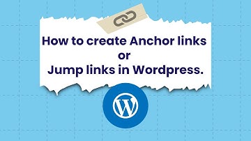 How to create Anchor Link or Jump Link  in WordPress I Easy way I Anonym SB