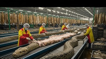 Inside the python leather Factory - How Raw python Skin Becomes luxury Material (Full Process)