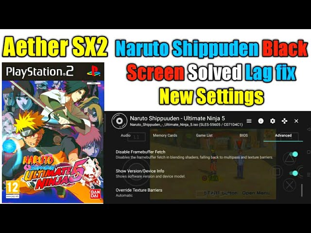 AetherSX2 best Settings For Naruto Shippuden Ultimate Ninja 5, no lag  settings