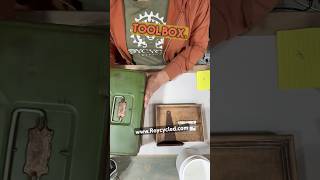 How To Decoupage A Metal Toolbox #roycycled #decoupage #upcycled