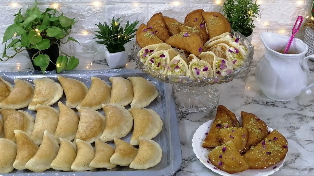 قطايف بالقشطة أطيب الحلويات الرمضانية ( قطايف للتفريز ) 
