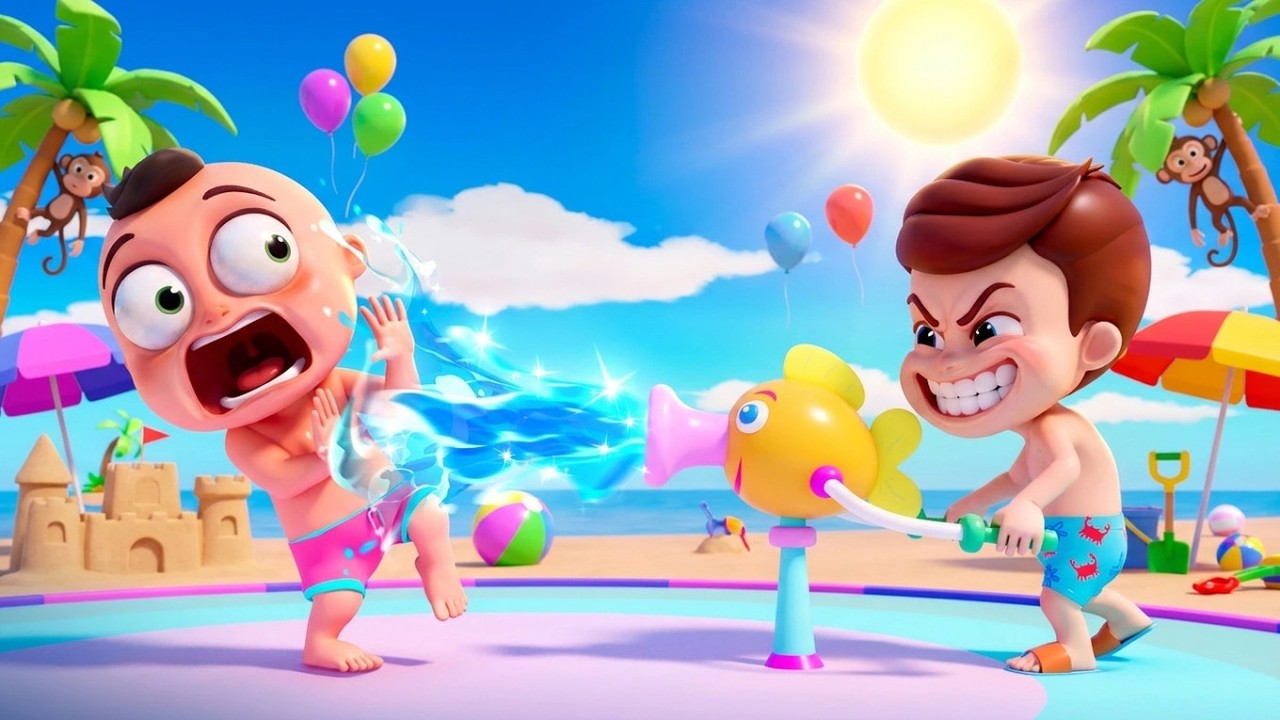 Let's Share Toys at the Beach! 🏖️ Japanese Learning Song for