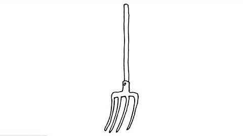 How to Draw a Garden Fork | Drawing a Digging Fork