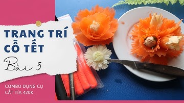 Trang trí cỗ Tết | Dạy tỉa hoa cà rốt, su hào từ combo dụng cụ 420 cơ bản nhất | Bài 5 | Mẹ Bảo Hân