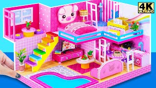 Build Amazing Pink Piggy House with Underground Pool for Three Little Pigs | DIY Miniature House screenshot 5