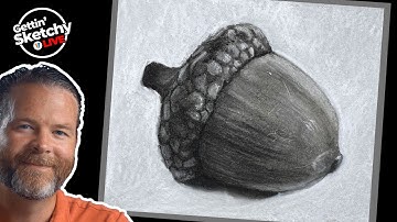How to Draw an Acorn with Charcoal - Live Drawing Exercise