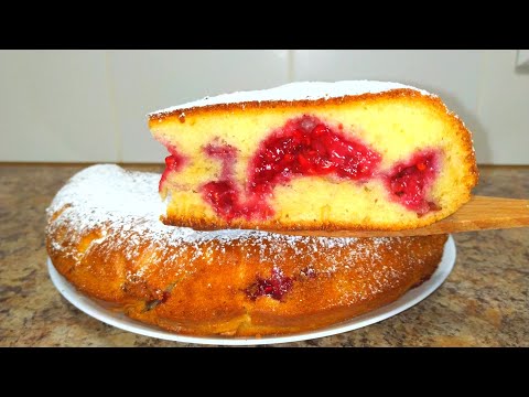 Малиновый Пирог без духовки и миксера! В 100 раз вкуснее любого торта!