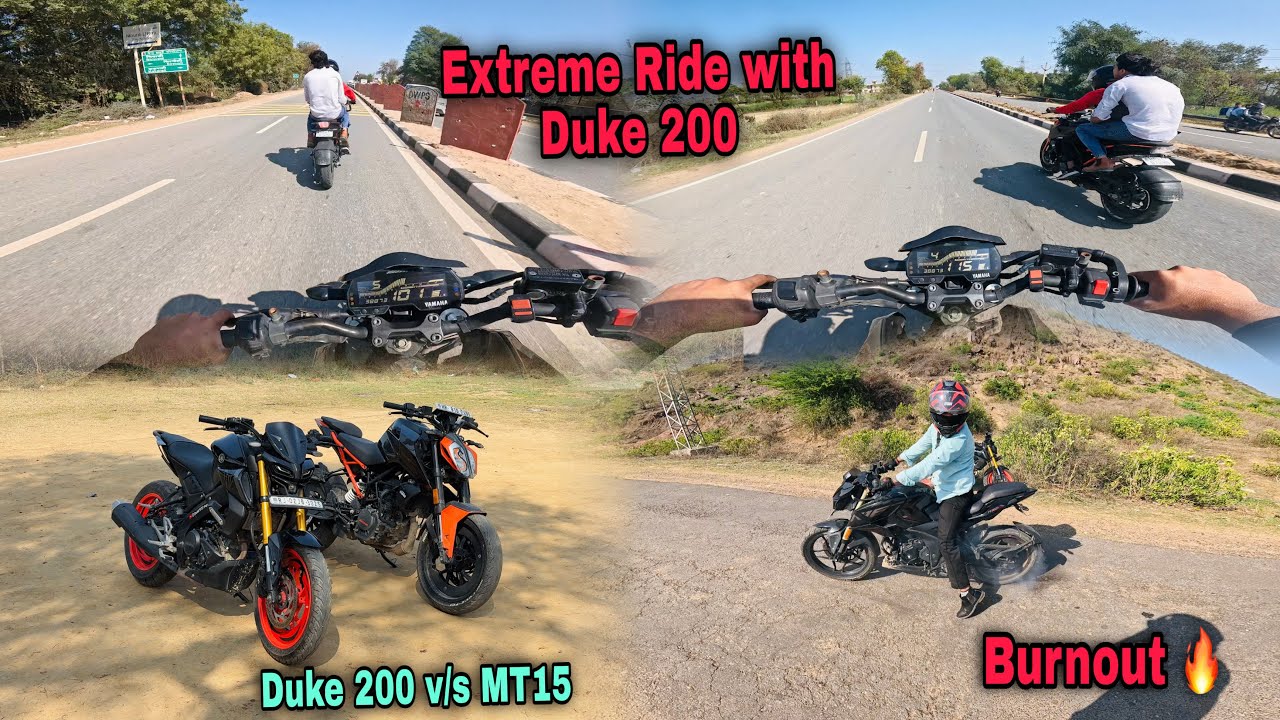 Extreme ride with Duke 200 🔥 || MT15 wants to catch duke 200 