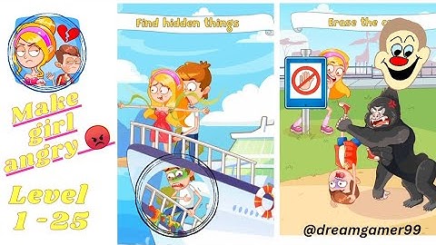 Make girl angry 😡All Levels Gameplay / level 1 - 25 / Android Puzzle Games / walkthrough part 1