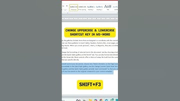 Shortcut key for Uppercase & Lowercase change in MS-Word shortcut keys | #shortcut #shorts #word