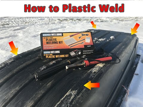 How to Plastic Weld a Jet Sled. How to Fix an Ice Fishing Sled. Harbor Freight Plastic Welder.